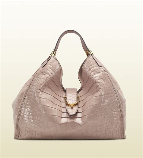 soft stirrup light pink crocodile shoulder bag gucci|gucci purses for women.